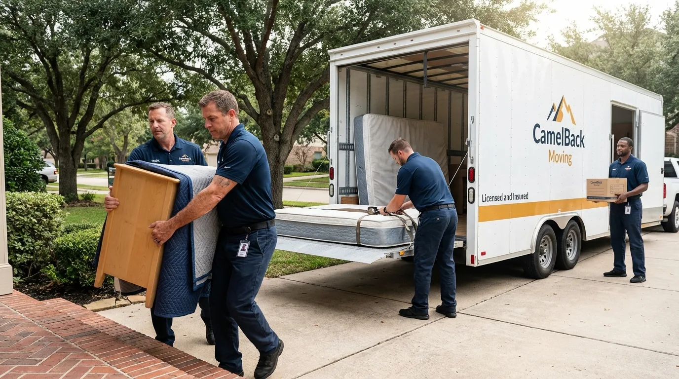 Crew loading residential truck for cross-state move from Lafayette, CO
